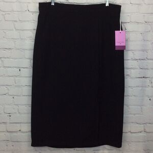Sergio Hudson Pencil Skirt Women's Size 3x Black Business Formal Front Slit NWT